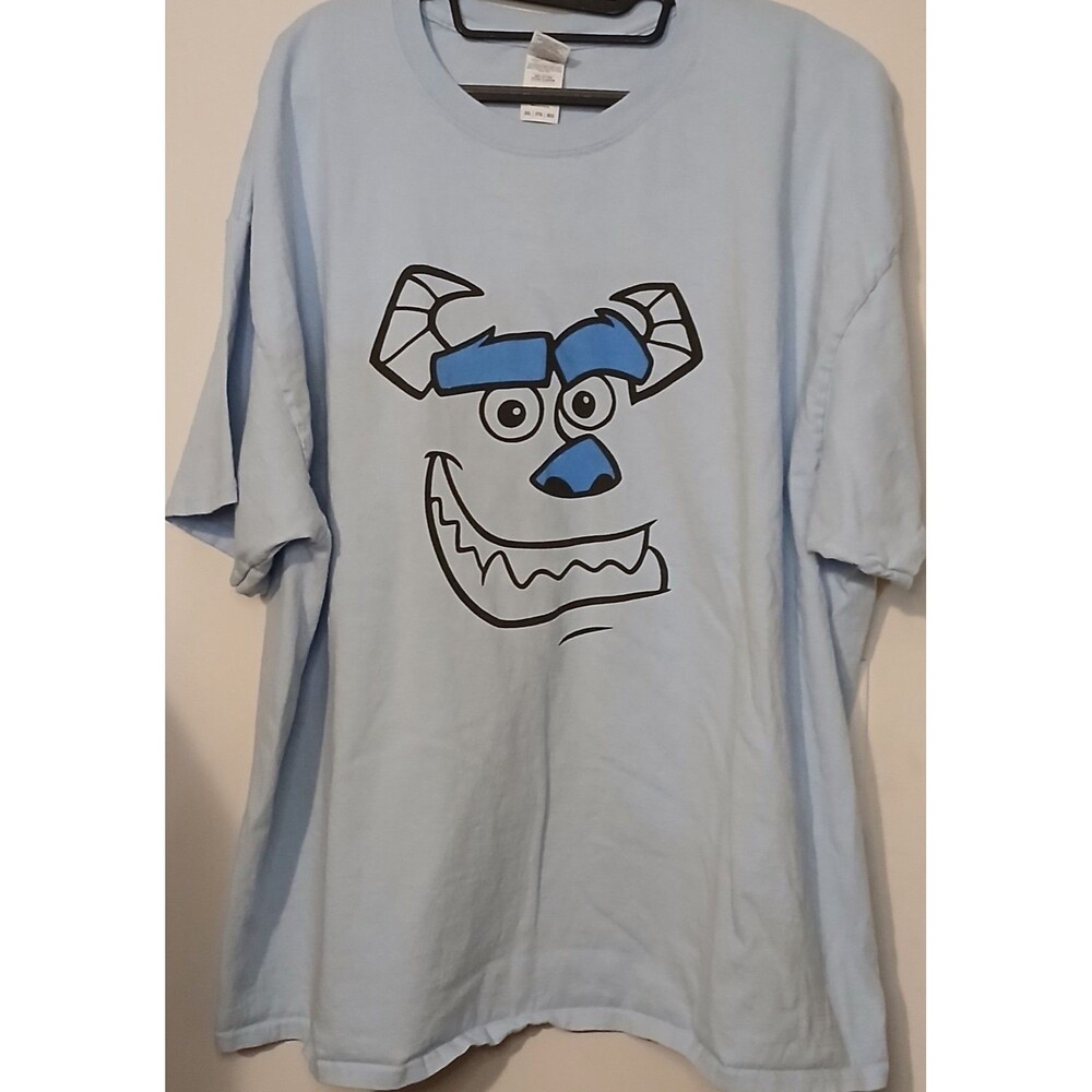 Monsters Inc Sulley Face T Shirt Mens 3XL Light Blue Disney Pixar Gildan